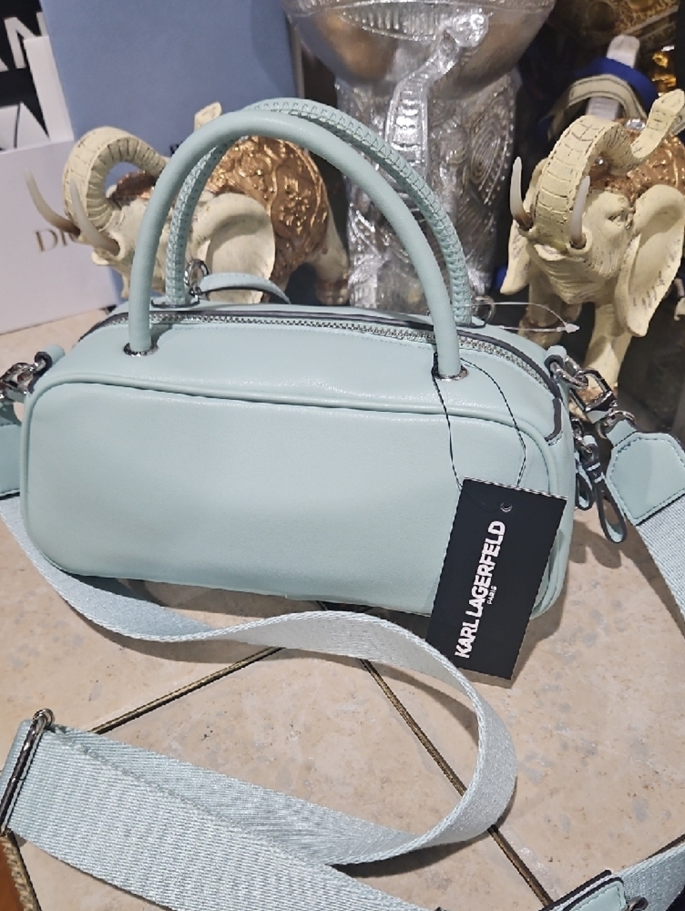 NWT! Karl Lagerfeld Zaylia Satchel with Chain & Charms! - Picture 9 of 11